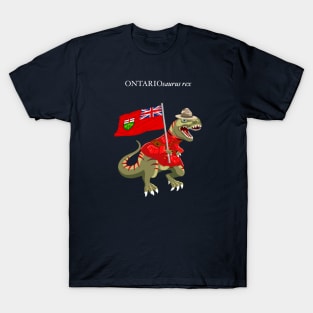 Clanosaurus Rex ONTARIOsaurus rex Ontario Canada Flag Tyrannosaurus Rex T-Shirt